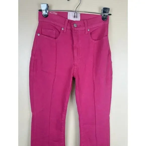 Revice Venus Flares Star Butt High Rise Jeans Pink Fuchsia Size 26 Retro Y2K - Picture 2 of 15